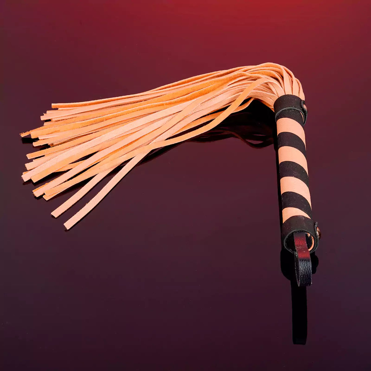 Black & Orange Mini Faux Leather Flogger