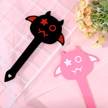 Black and pink Devil Acrylic Spanking Paddles full view