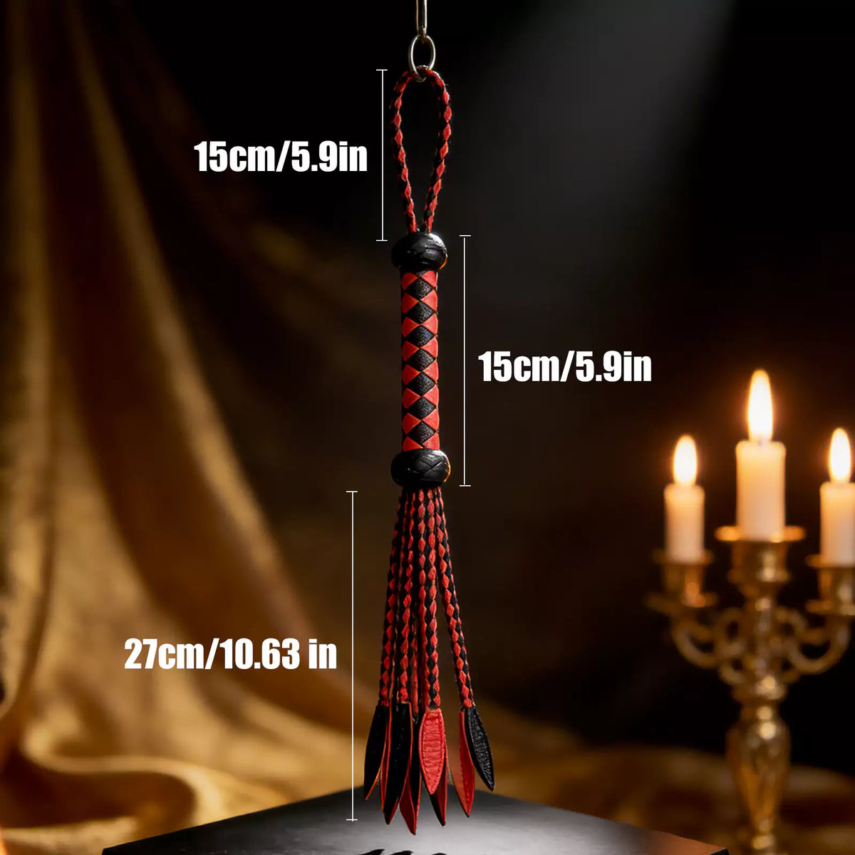 Black & Red Braided Nine-Tail Flogger