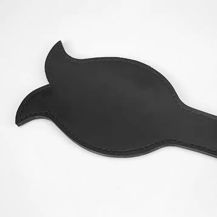 Black Red Flower Spanking Paddle — Flower Shape, Red Accents