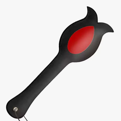 Black Red Flower Spanking Paddle — Flower Shape, Red Accents