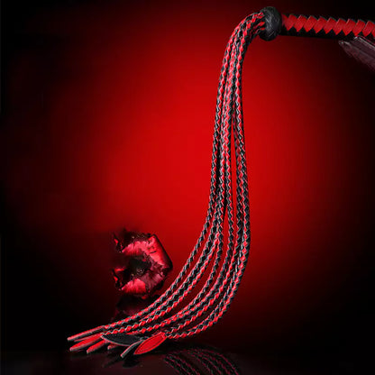 black and red dual-tone nine-tail flogger full product view