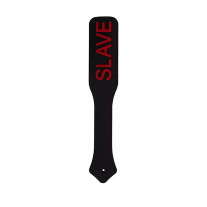 black silicone spanking board SLAVE text