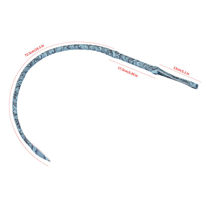 Blue Snakeskin-Pattern Faux Leather Leaf Whip