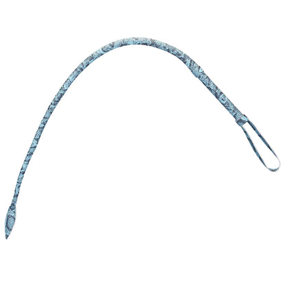 Blue Snakeskin-Pattern Faux Leather Leaf Whip