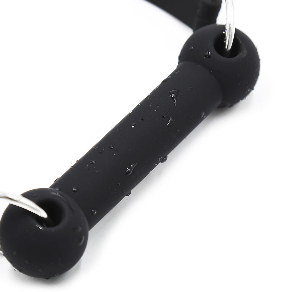 close-up detail of black silicone bone mouthpiece