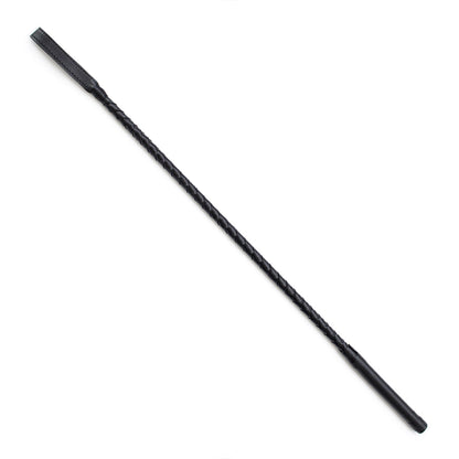 Braided leather riding crop long and short sizes displayed together
