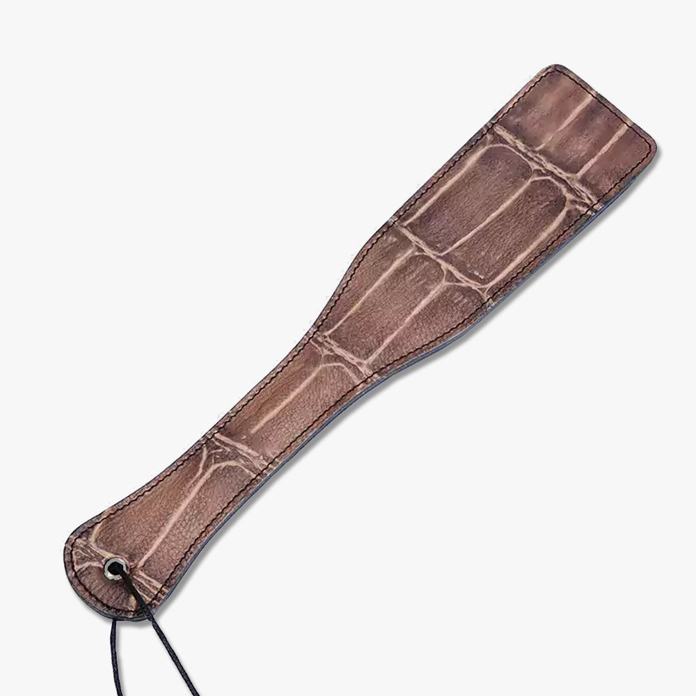 Brown Textured Square Spanking Paddle faux leather