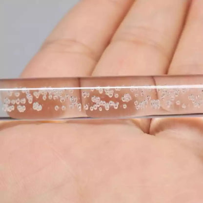 Close-up of bubble acrylic texture inside clear discipline cane variant