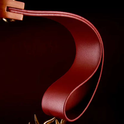 Burgundy Faux Leather Crop, Paddle & Flogger Set