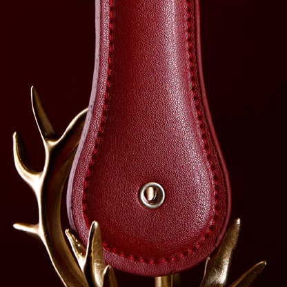 Burgundy Faux Leather Crop, Paddle & Flogger Set