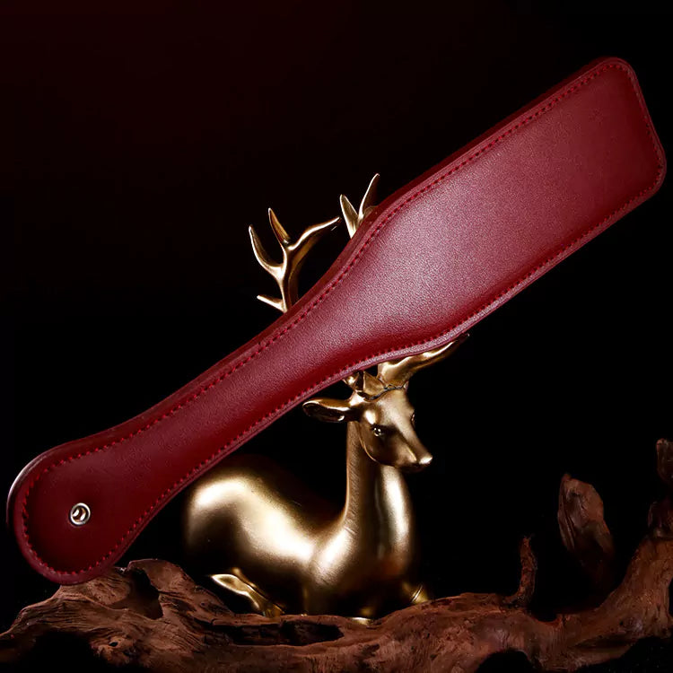 Burgundy Faux Leather Crop, Paddle & Flogger Set