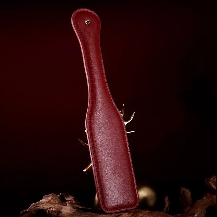 Burgundy Faux Leather Crop, Paddle & Flogger Set