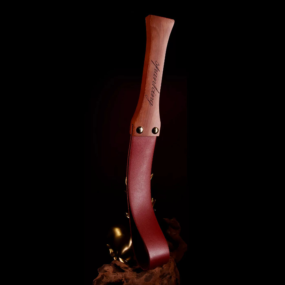 Burgundy Faux Leather Crop, Paddle & Flogger Set