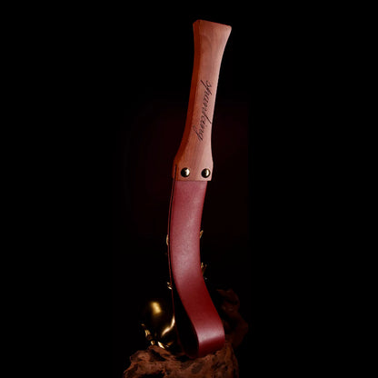 Burgundy Faux Leather Crop, Paddle & Flogger Set