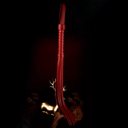 Burgundy Faux Leather Crop, Paddle & Flogger Set
