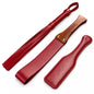 Burgundy Faux Leather Crop, Paddle & Flogger Set