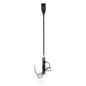 Front view of black butterfly strap riding crop showing 23.2-inch length