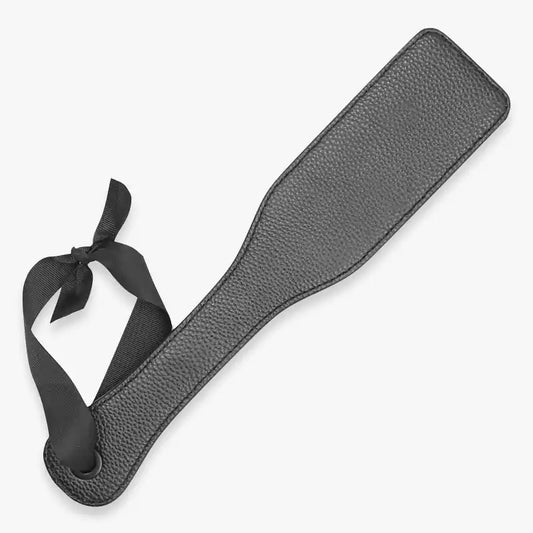 Classic slim black spanking paddle full view