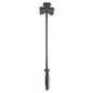 Black clover leather riding crop with braided shaft full view