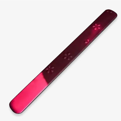 Black to rose color-changing rule spanking paddle full view
