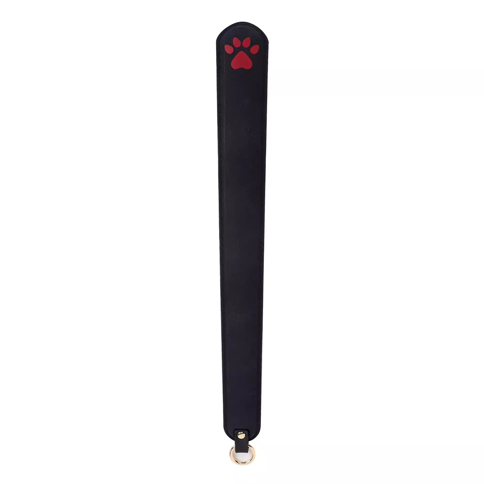 Black silicone cat paw BDSM paddle full view
