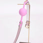 Pink croc texture silicone ball gag full view
