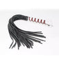 Black crystal grip leather BDSM flogger full view