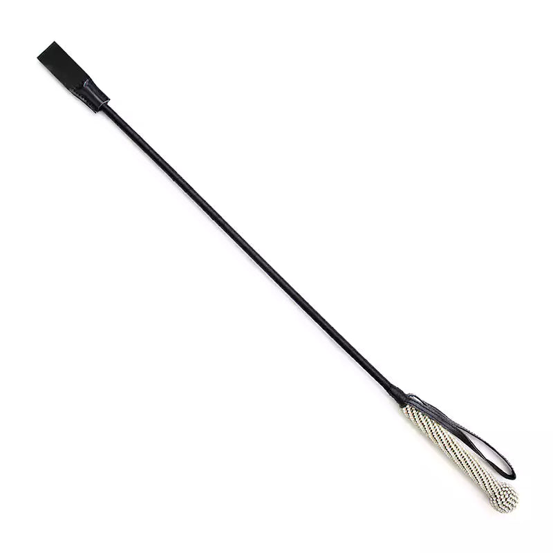 Second full view of diamond-handle leather BDSM riding crop