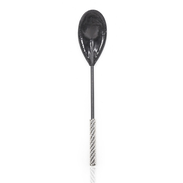 Front view of diamond handle riding crop paddle showing 12.2-inch compact length