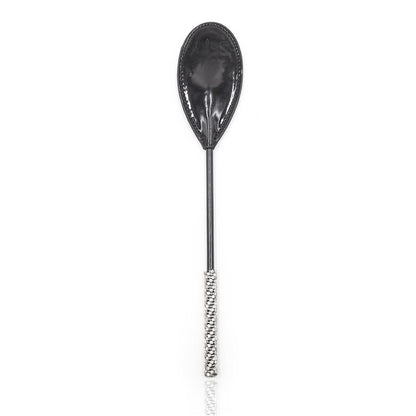 Front view of diamond handle riding crop paddle showing 12.2-inch compact length