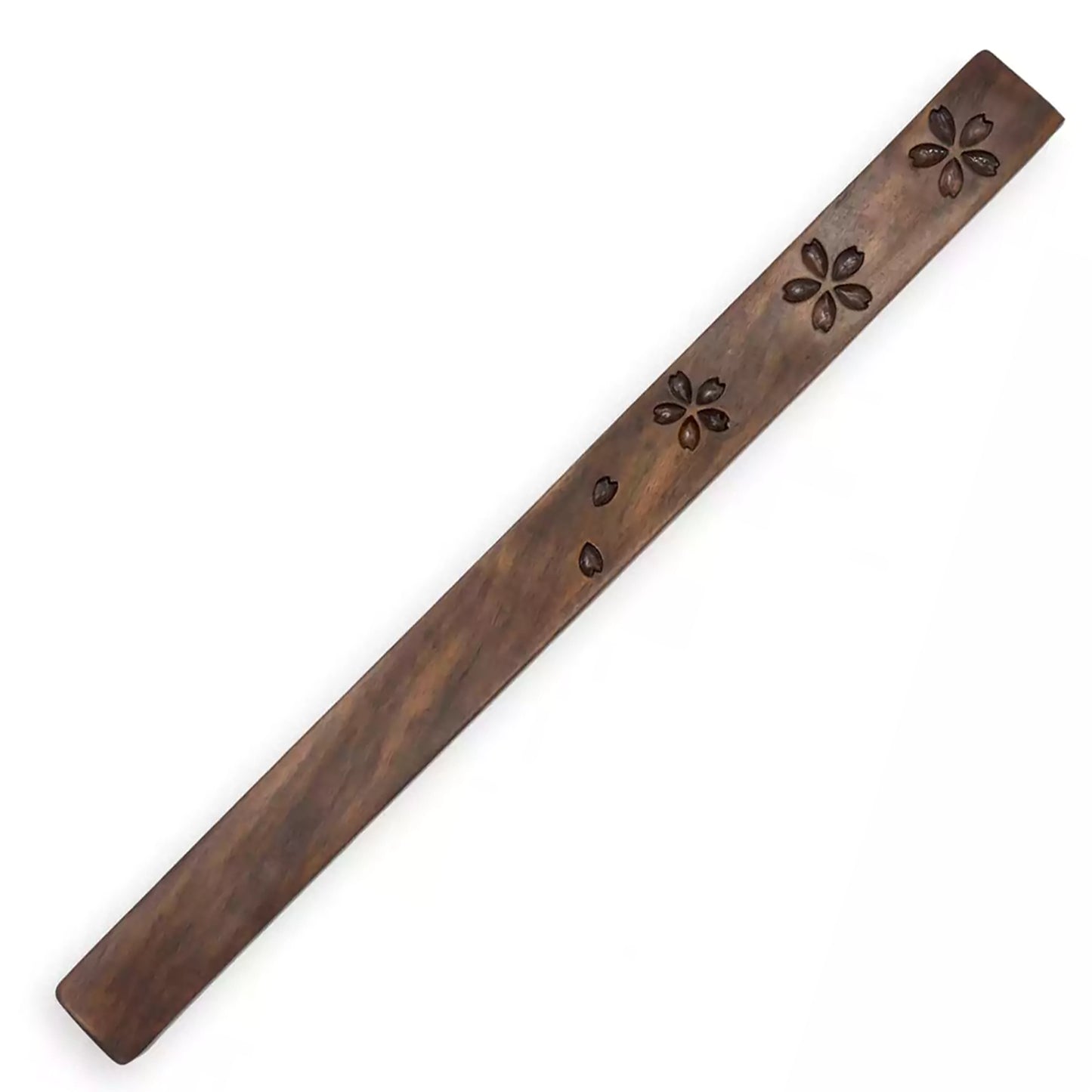 Regla de disciplina tallada a mano con diseño de sakura en ébano