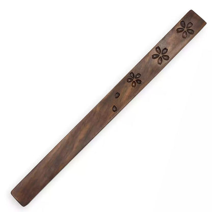 Regla de disciplina tallada a mano con diseño de sakura en ébano
