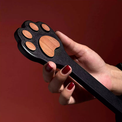 Pala de azotes con pata de gato de ébano — Cara de pata ancha, ébano macizo