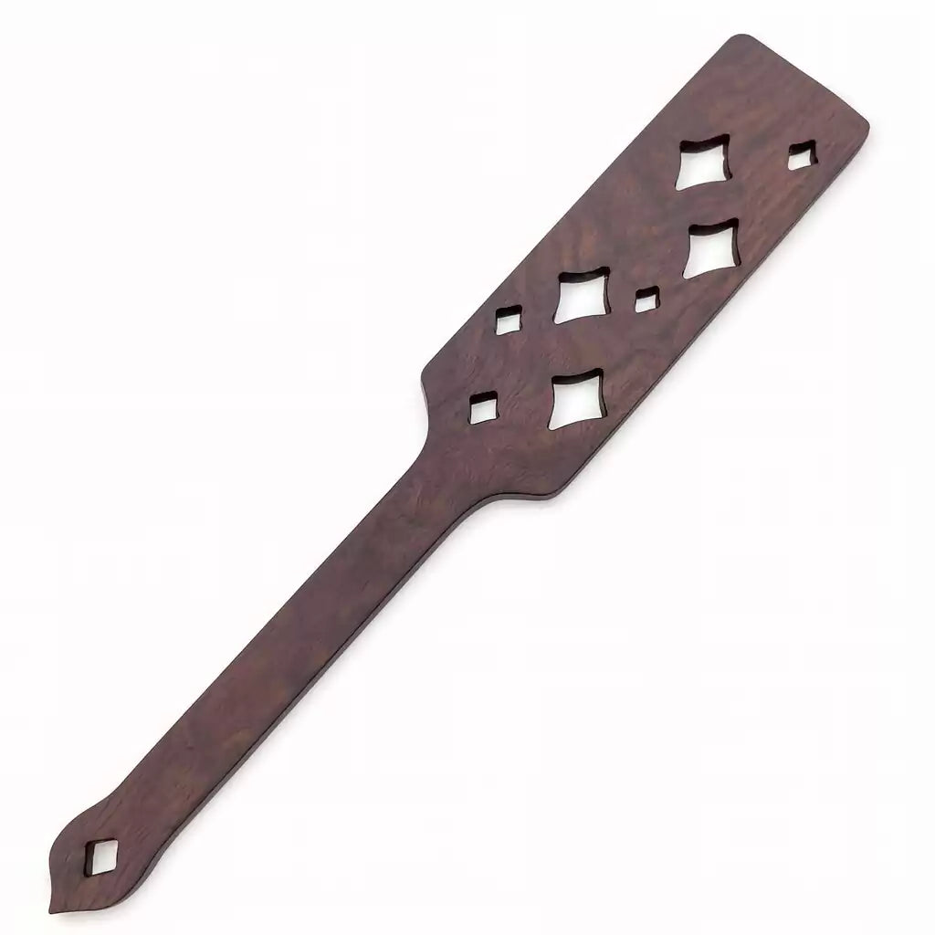 Ebony Perforated Spanking Paddle perforated face detail