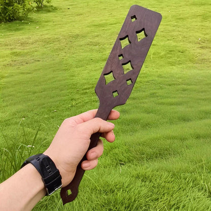 Ebony Perforated Spanking Paddle — Solid Ebony, Perforated Design