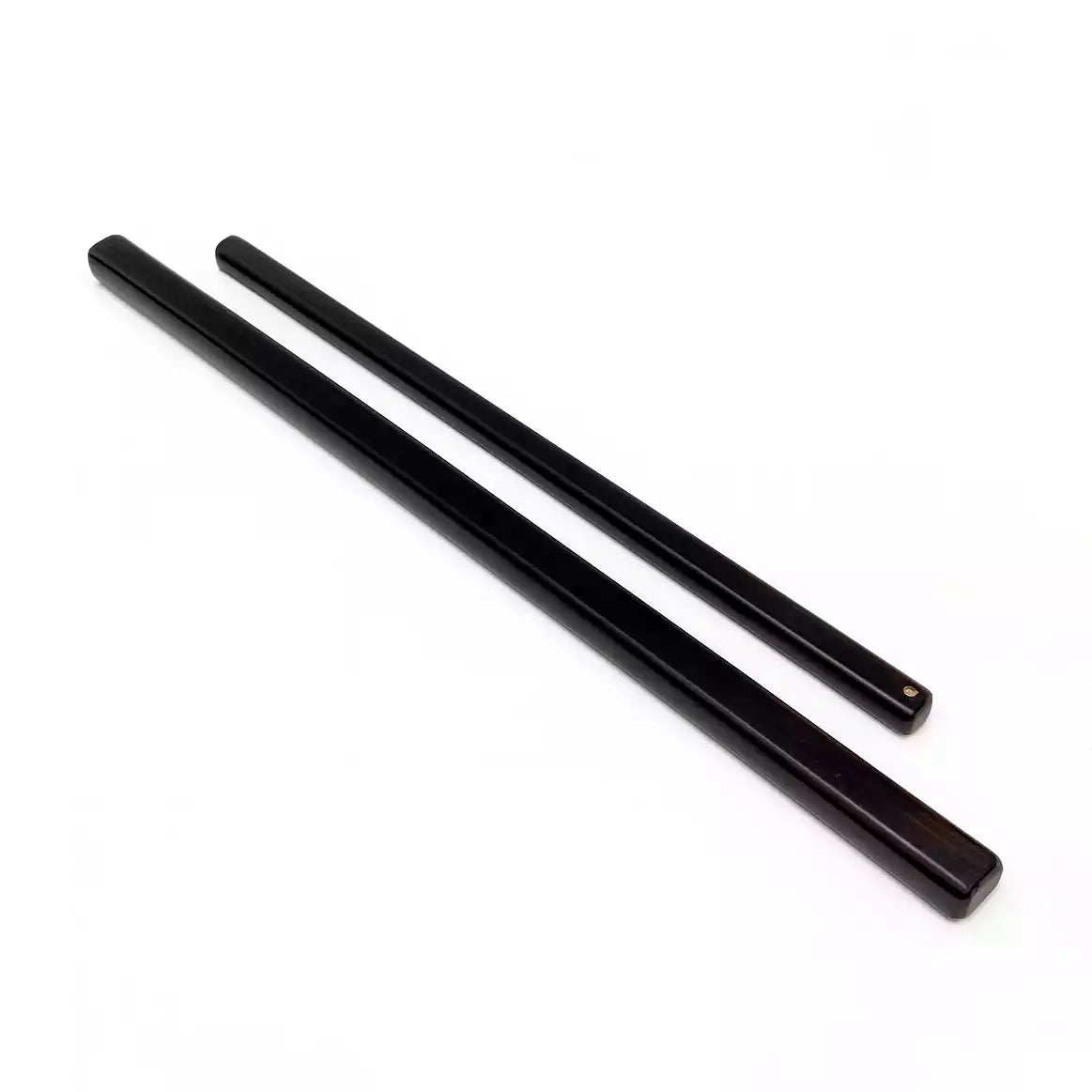 Ebony square discipline rods all four sizes comparison view