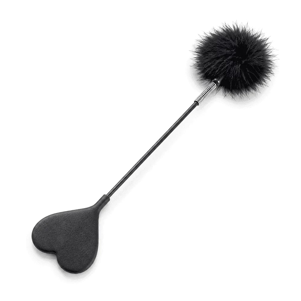 Feather Silicone Heart BDSM Crop — Dual-Ended Contrast Play & Sensory Impact Crop