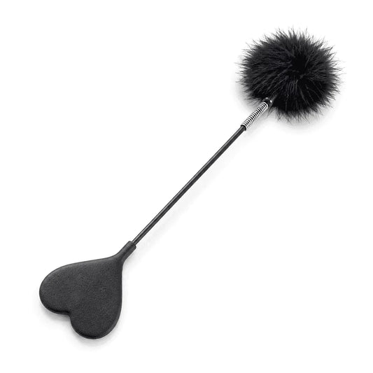 Feather Silicone Heart BDSM Crop — Dual-Ended Contrast Play & Sensory Impact Crop