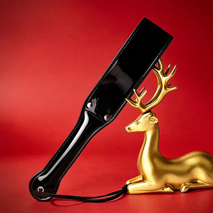 Glossy Black PU Double-Layer Paddle Collection