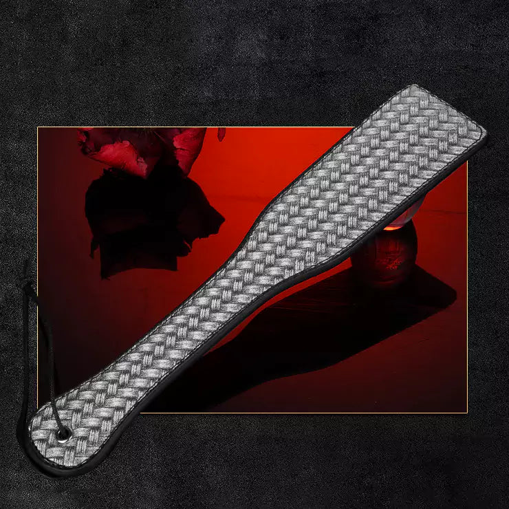Gray dual-color snake pattern hand spanker paddle full view