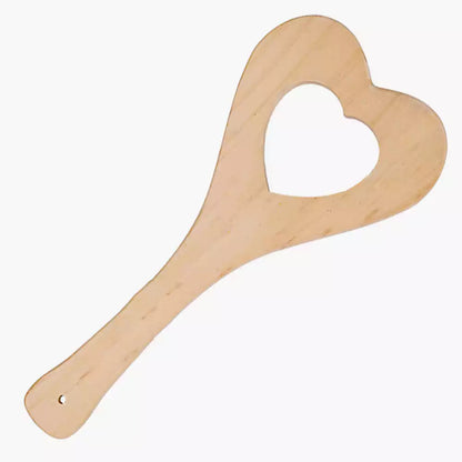 Paleta de bambú con corte de corazón para azotes — Bambú extra ancho, corte de corazón
