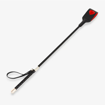 Fusta de montar BDSM con corazón recortado — Fusta de 24 pulgadas con cabeza cuadrada y ventana de corazón rojo para disciplina simbólica
