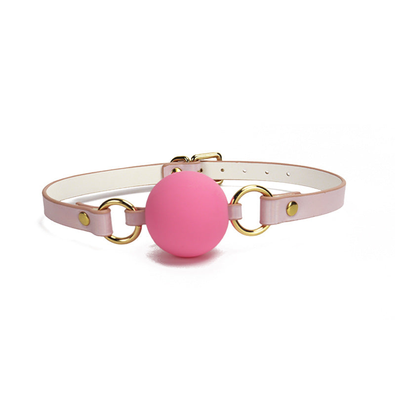 Pink holographic silicone ball gag with 1.57-inch ball shown in a product view