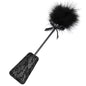 Black lace feather square spanking paddle full front view