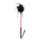 Black lace flower riding crop full view with floral mesh head