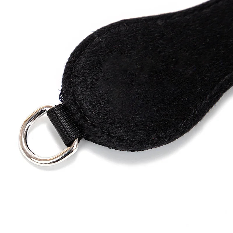 Mini lace spanking paddle handle detail close view