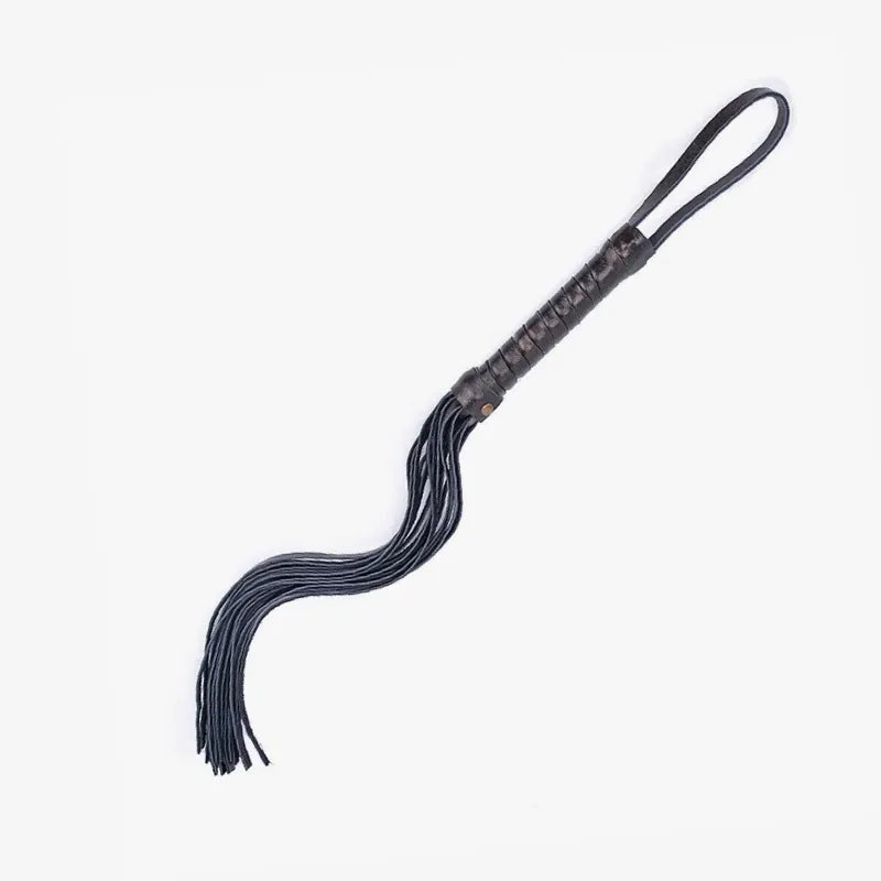 Classic Elegant Leather BDSM Flogger handle detail