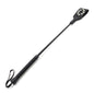 Letter O head leather riding crop full view with circular leather design