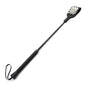 Studded head leather riding crop full view showing metal rivet design